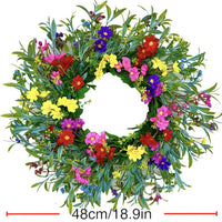 2025 New Texas Wildflower Wreath for Spring/Summer Door Decor with Gypsophila and Daisy
