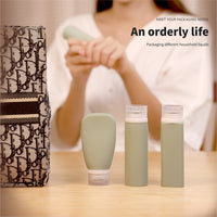 Silicone Travel Bottles Set for Shampoo Lotion Toiletries, Leak-Proof Refillable Squeeze Containers with Lids