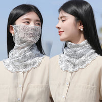 Versatile Nylon Mesh Neck Gaiter Scarf with Ear Loops for Summer
