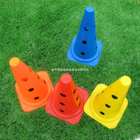Multi-functional Training Cones with Holes and Poles for Soccer Drills, 38cm Obstacle Markers