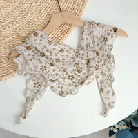 Linen Cotton Blend Solid & Printed Triangle Scarf Shawl for Neck Protection
