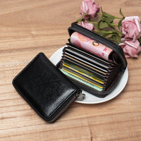 Accordion Card Holder Wallet with Multiple Card Slots and ID Window