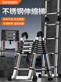 BAFEN Telescopic Ladder, Aluminum Alloy Multi-function Folding Ladder, Thickened Herringbone Engineering Ladder for Home Use