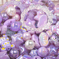Qiankun Home 100g Mixed Acrylic Beads for DIY Phone Chains and Bag Chains