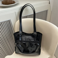 Anime-Inspired Clear Tote Bag for Women, Large Capacity Shoulder Handbag, Commuter Style