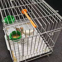 Small Bird Cage for Parakeets and Finches, Portable Metal Galvanized Travel Carrier for Transport