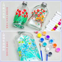 DIY Hand-Painted Glass Bottle Craft Kit for Kids, Creative Painting Vase Art Set
