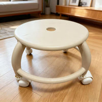 Kids' Rolling Stool with Silent Wheels, Low Height Plastic Round Stool for Home, Learning, and Grouting