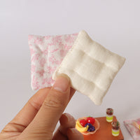 Miniature Japanese Style Fabric Cushion for Dollhouse Sofa Chair, Living Room Bedroom Scene Model