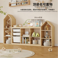 Solid Wood Kids Toy Storage Cabinet Bookshelf Multilayer Organizer for Children's Books and Sundries