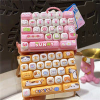 Cartoon Animal Diary 26-Grid Decompression Keyboard Keychain Ornament