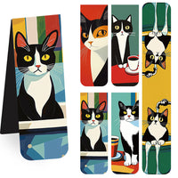 Cute Cat Magnetic Bookmarks, 5-Pack, Double-Sided Magnetic Page Markers for Students