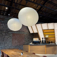 Nordic Silk Ball Chandelier Japanese Wabi-Sabi Style Lantern Pendant Light for Dining Room Villa Decor