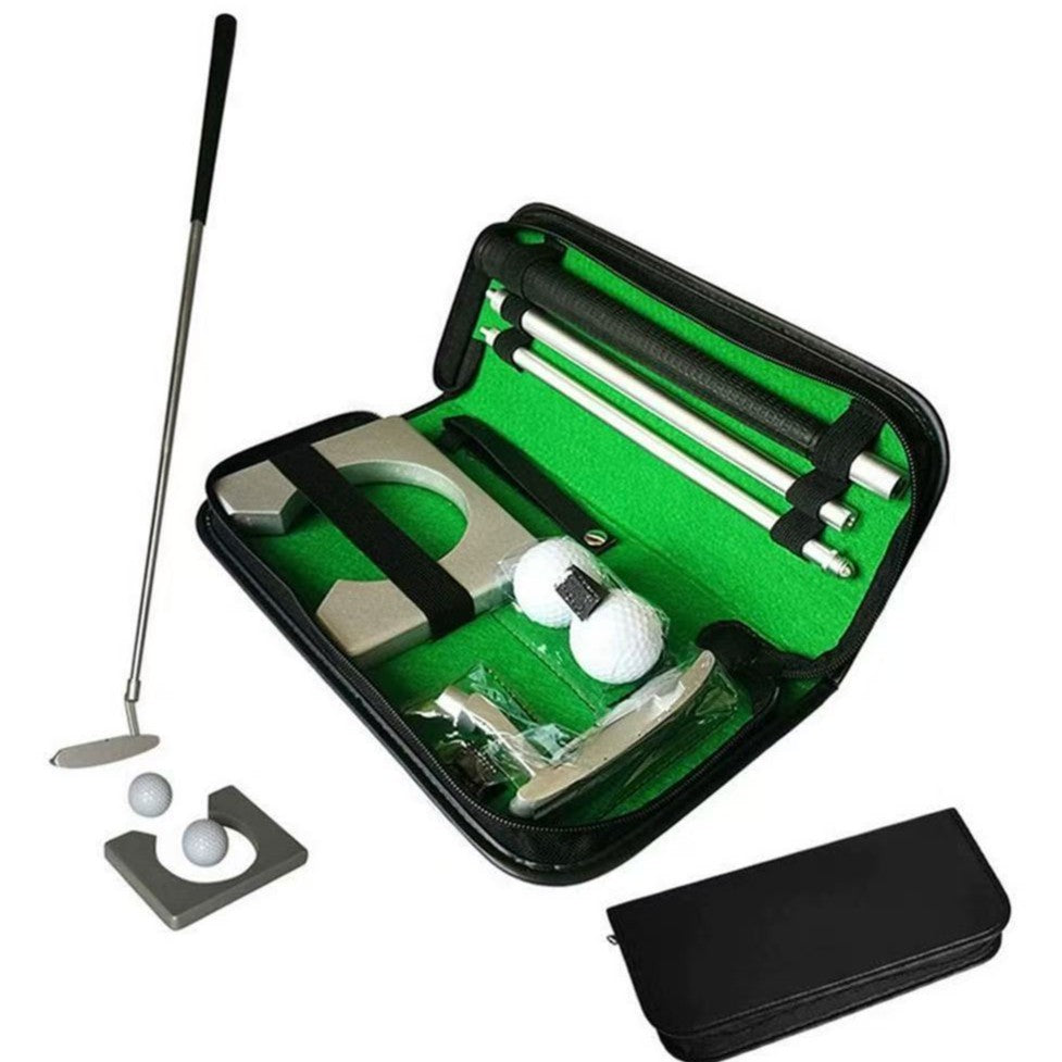 Golf Putting Practice Set with Leather Bag