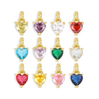 18K Gold Plated Zircon Geometric Heart Pendant for DIY Jewelry Making