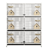 Foldable Pigeon Breeding Cage with Divider and Tray for Home Use