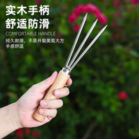 Stainless Steel Bonsai Soil Loosening Rake and Fork Tool for Gardening