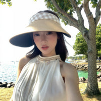 2026 New Wide Brim Straw Empty Top Hat for Women Summer Beach UV Protection Sun Hat