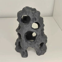 Weathered Rock Cave Aquarium Reptile Tank Decor Multi-Hole Hideout for Fish Tanks and Terrariums