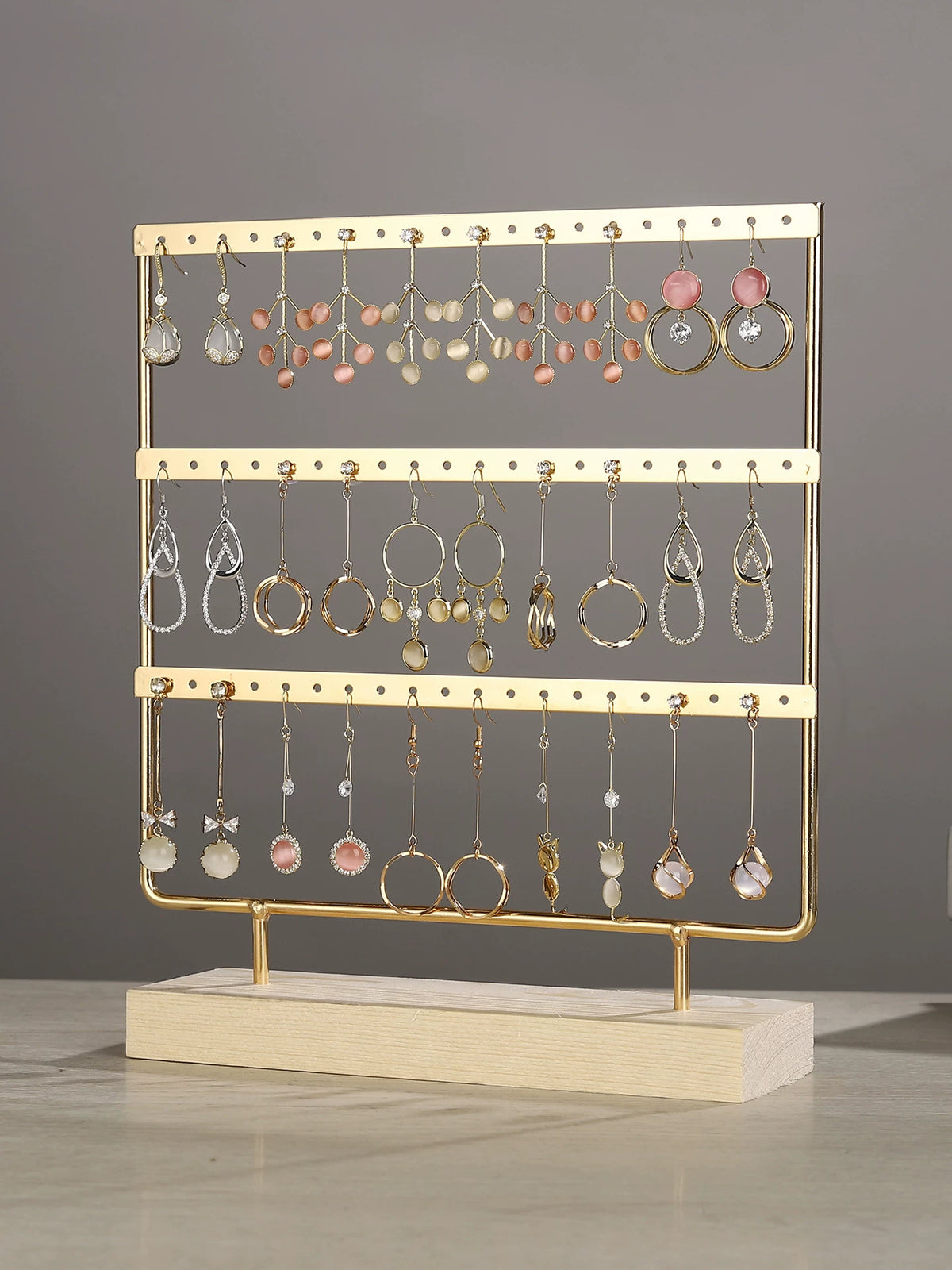 3-Tier Earring Holder Stand Jewelry Display Organizer for Studs and Dangles