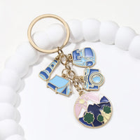 Cartoon Outdoor Tent Hiking Metal Keychain Bag Charm