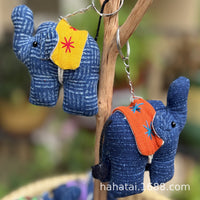 Thai Fabric Elephant Keychain Pendant Southeast Asian Style Hand-Woven Bag Charm