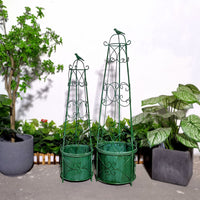 European Style Wrought Iron Climbing Plant Trellis for Potted Roses and Clematis