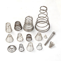 Conical Compression Battery Spring, Stainless Steel, for Positive/Negative Terminals, Wire Diameter 0.2-0.7mm