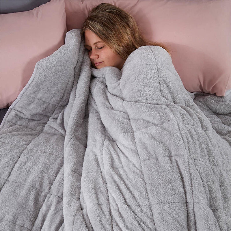 Weighted Sensory Blanket for Adults, Soft Flannel Fleece Throw for Sofa and Home, Nordic Style