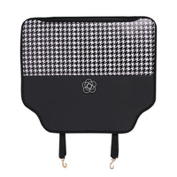 Car Seat Back Protector Kick Mat with Storage Pockets, Universal Anti-Kick Pad for Kids, Houndstooth Leather