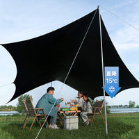Outdoor Large Silver-Coated Sunshade Canopy Portable Camping Tent Equipment