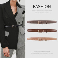 Women's Genuine Leather Belt with Alloy Pin Buckle for Jeans and Suits