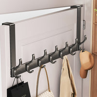 Over-the-Door Hook Rack for Clothes and Towels, No-Drill Wall Mount Hanger for Entryway and Bathroom