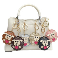 Cute PU Leather Sheep Keychain Charm for Bags and Keys