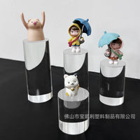 Clear Acrylic Cylinder Display Risers for Collectibles, Cosmetics, and Jewelry