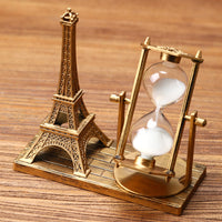Creative Retro Eiffel Tower Hourglass Desktop Ornament for Students and Office Decor