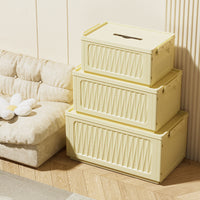 Ins-Style Foldable Industrial Storage Box with Lid for Home Organization and Moving