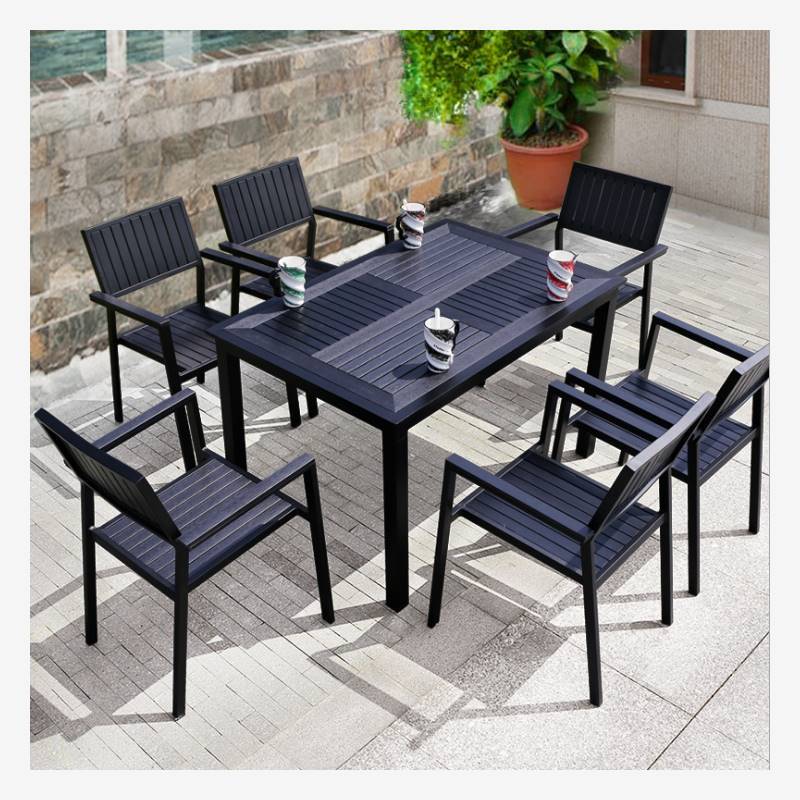 Outdoor Weather-Resistant Wood Plastic Composite Patio Dining Set