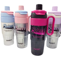 Large Capacity Insulated Water Bottle with Dual-Drink Lid and Scale Markings, Portable for Office and Car Use