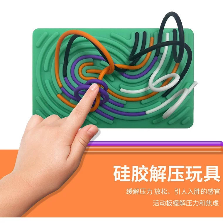 Portable Silicone Sensory Activity Board for Kids - Educational & Calming Fidget Toy for Anxiety Relief