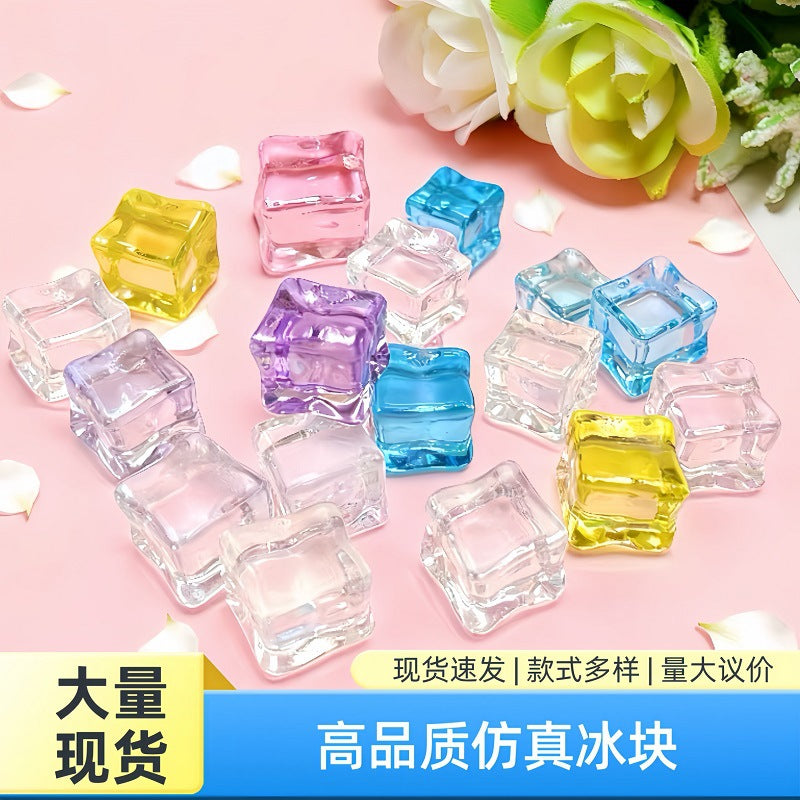 18mm Artificial Ice Cubes for Photography Props, Display, Fish Tank Decor, and DIY Crafts
