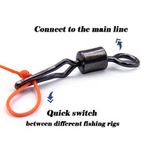 American Swivel Snap Connectors for Fishing Lines, Black, 50-Pack