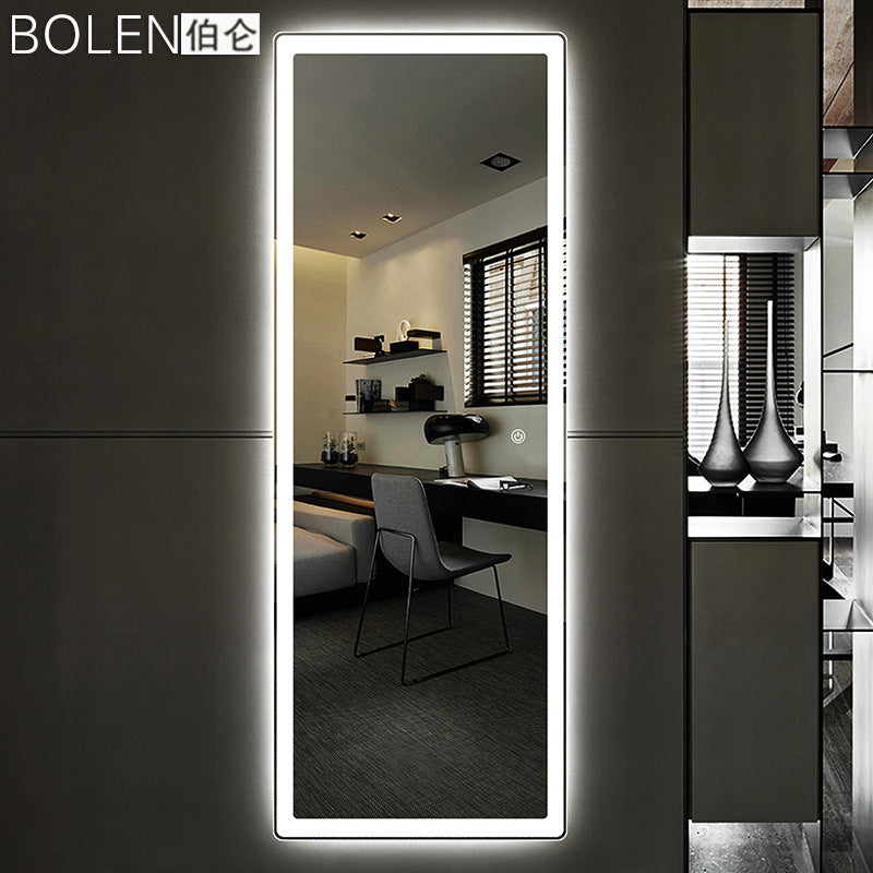 Frameless Full-Length LED Mirror with Rounded Corners, Wall-Mounted for Dressing Rooms and Boutiques