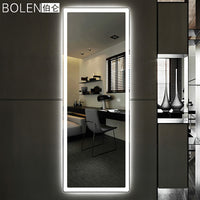 Frameless Full-Length LED Mirror with Rounded Corners, Wall-Mounted for Dressing Rooms and Boutiques