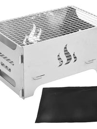 Mini Portable Stainless Steel Wood Burning Camping Stove for Outdoor Cooking and BBQ