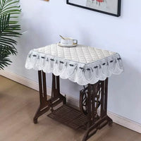 Vintage Sewing Machine Dust Cover Mat, Rectangular Fabric Protector for Home Sewing Machines