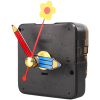 DIY Wall Clock Movement Kit with Silent Sweep Second Hand and Cartoon Pencil Pointer