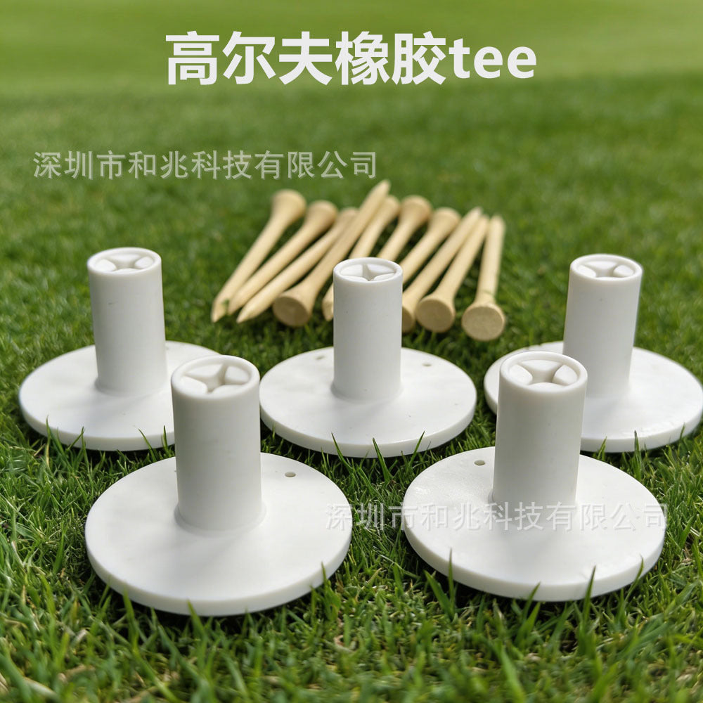 Golf Rubber Tees, Driving Range Practice Mat Accessories, Soft Rubber Ball Holders