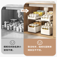 Stainless Steel Under-Sink Pull-Out Organizer for Kitchen Storage