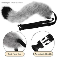 2025 New Faux Fox Fur Animal Tail Ears Bell Collar Halloween Costume Set